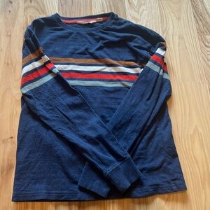 Boys Mini Boden size 9-10 (140) long sleeve striped shirt.